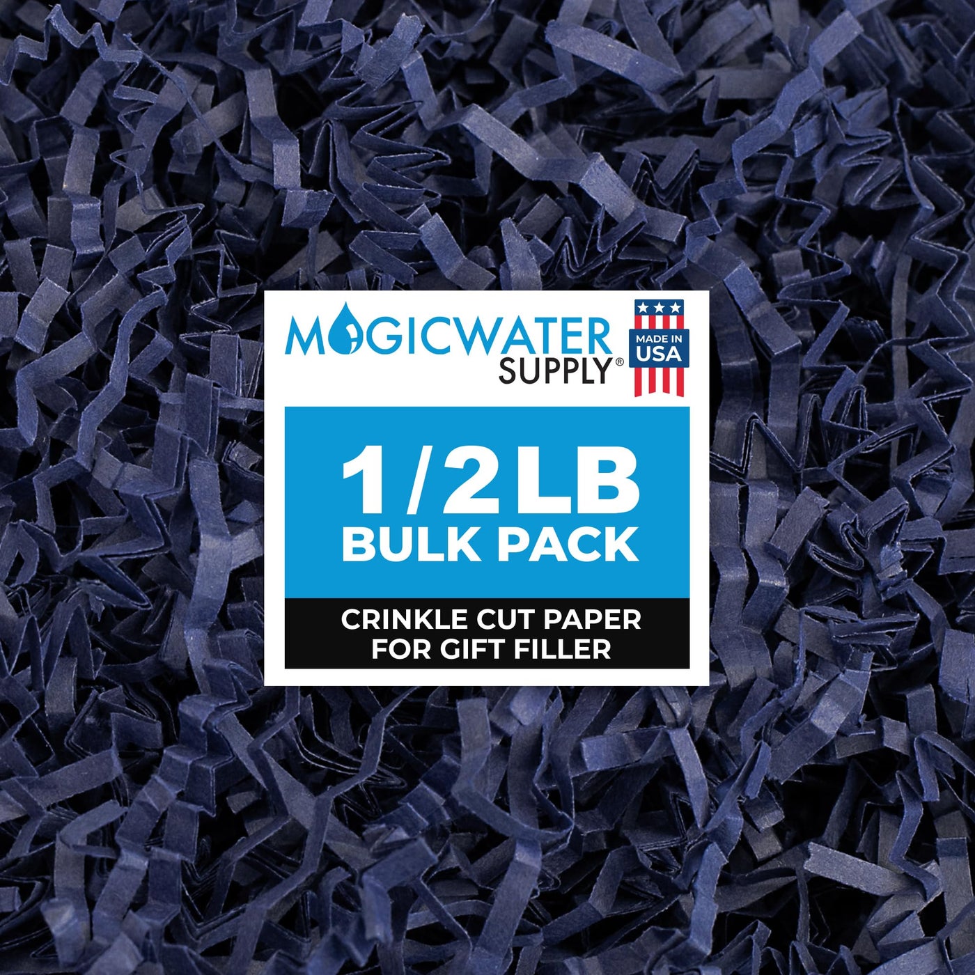 MagicWater Supply MagicWater Crinkle Cut Paper for Gift Baskets - 1/2 LB - Navy Blue - Perfect for Shredded Paper Filler, Basket Filler, Gift Boxes, Bridesmaid Gifts, Christmas Stuffers & More â€“ Ide
